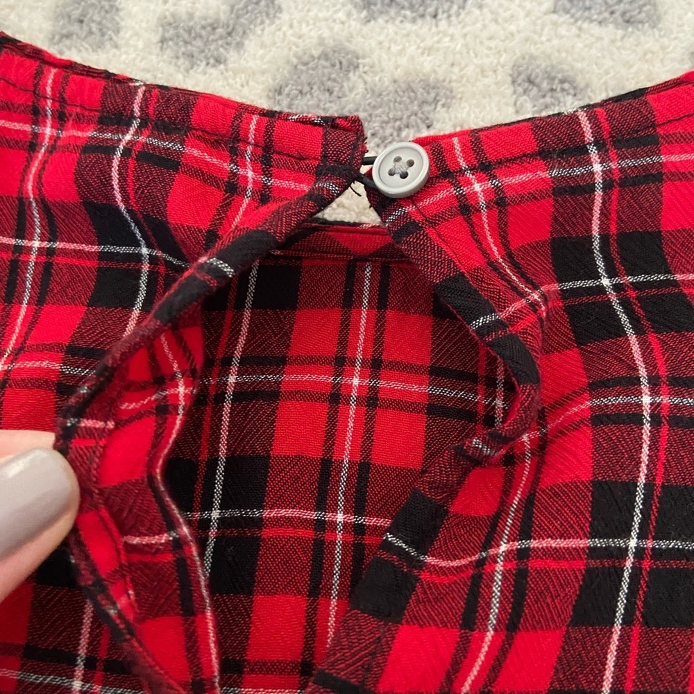 LOFT RED PLAID BLOUSE SIZE SMALL - Picture 7 of 8